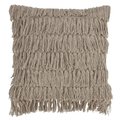 Saro Lifestyle SARO 5990.GY18S 18 in. Square Down Filled Woven Fringes Throw Pillow - Grey 5990.GY18S